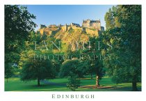Edinburgh Castle - From Princes St Gardens Postcard