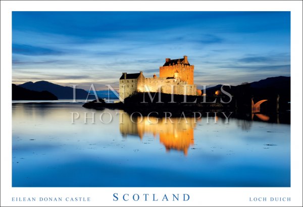 Eilean Donan Castle, Loch Duich - Scotland, Night Reflection Postcard