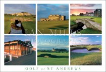 Golf at St Andrews, Multi 6 Images Postcard