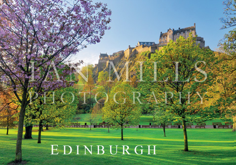 Edinburgh Castle & Princes St Gardens in Blossom Magnet