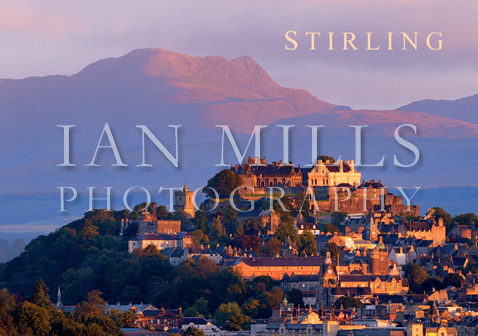 Stirling - Castle, Top of Town, Hill beyond Magnet