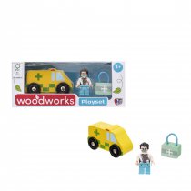 Wood Works Emergency Vehicle Playset (3 Asst)