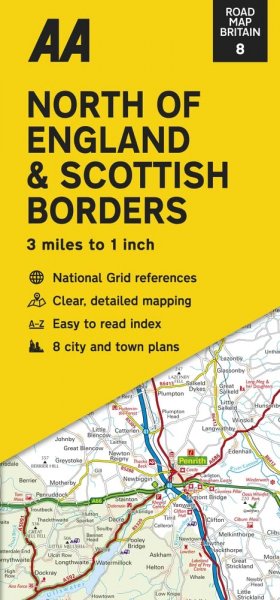 AA Road Map North of England & Scottish Borders