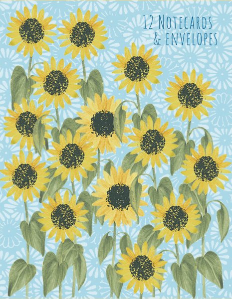 Notecard Wallet In the Garden Sunflowers