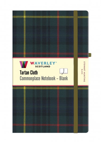 Tartan Cloth Notebook Large Blank: Stewart Hunting