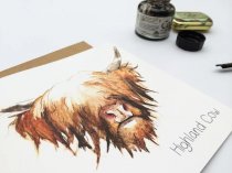 Highland Cow Greetings Card