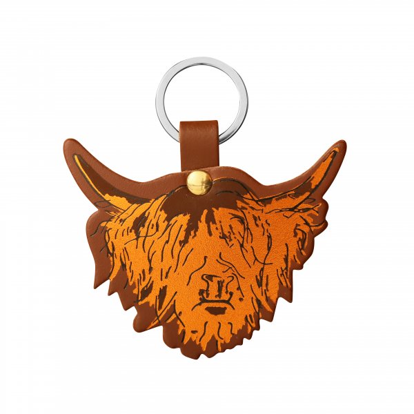 Key Ring Highland Cow Tan