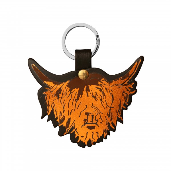 Key Ring Highland Cow Black