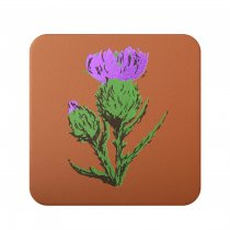 Thistle Tan Leather Coaster