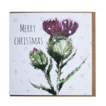 Christmas Thistle Greetings Card