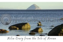 Ailsa Craig from Kildonan Shore Postcard