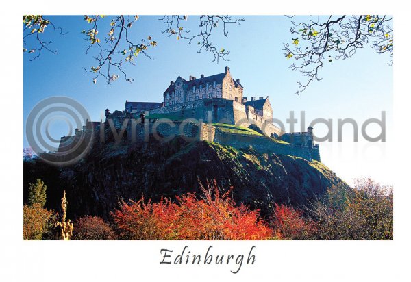 Edinburgh Castle from Princes St Gardens Postcard