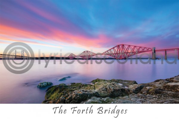 Forth Bridges at Sunset Postcard