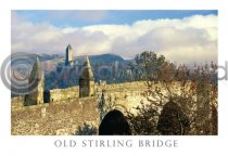 Old Strling Bridge & Wallace Monument Postcard
