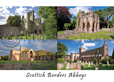 Scottish Border Abbeys Composite Postcard