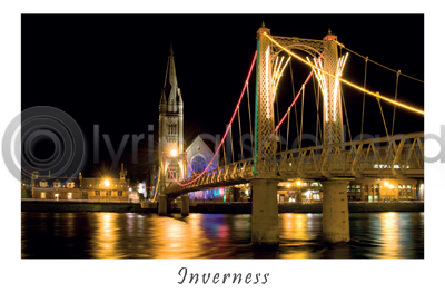 Inverness Bridge by Night Postcard