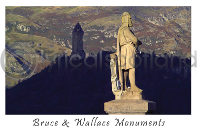 Bruce & Wallace Monuments from Castle Postcard