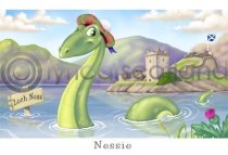 Nessie, Loch Ness Cartoon Postcard